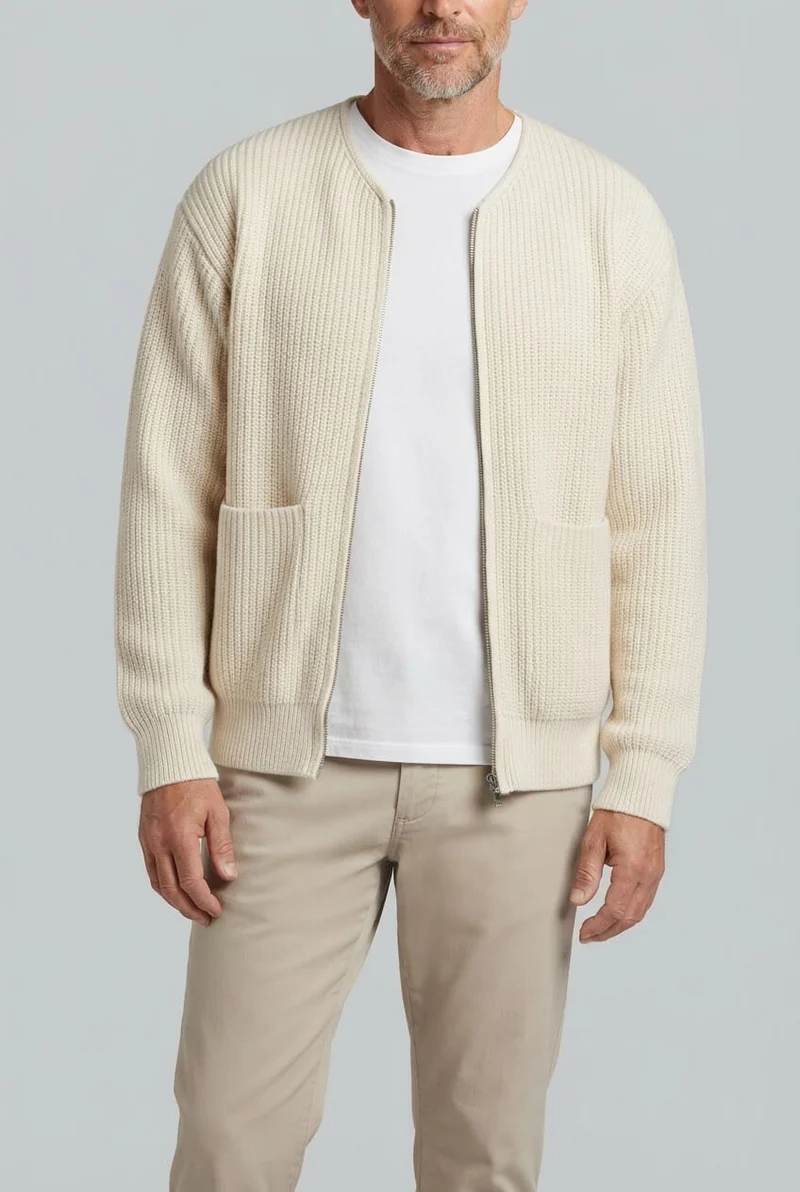 Heren Gebreid Vest | Ronde hals & Zakken