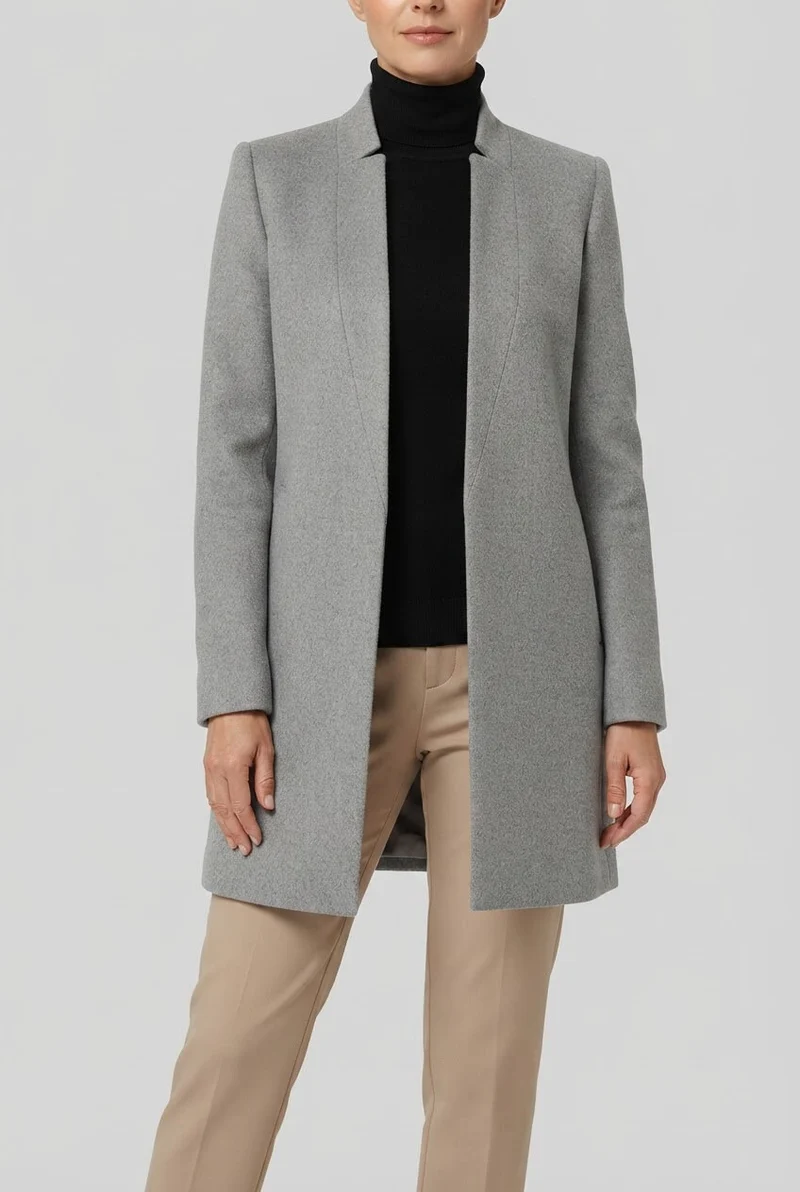 Dames Trenchcoat met Opstaande Kraag | Knoopsluiting