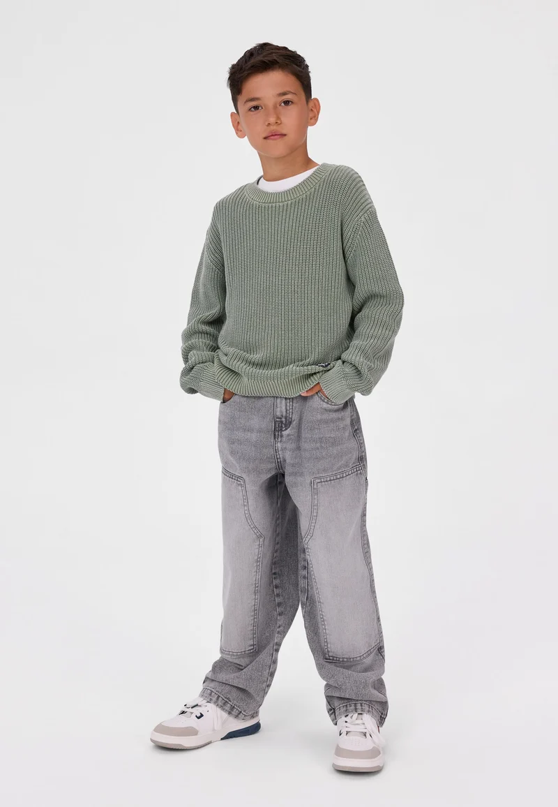 Kids' baggy carpenter jeans in grey