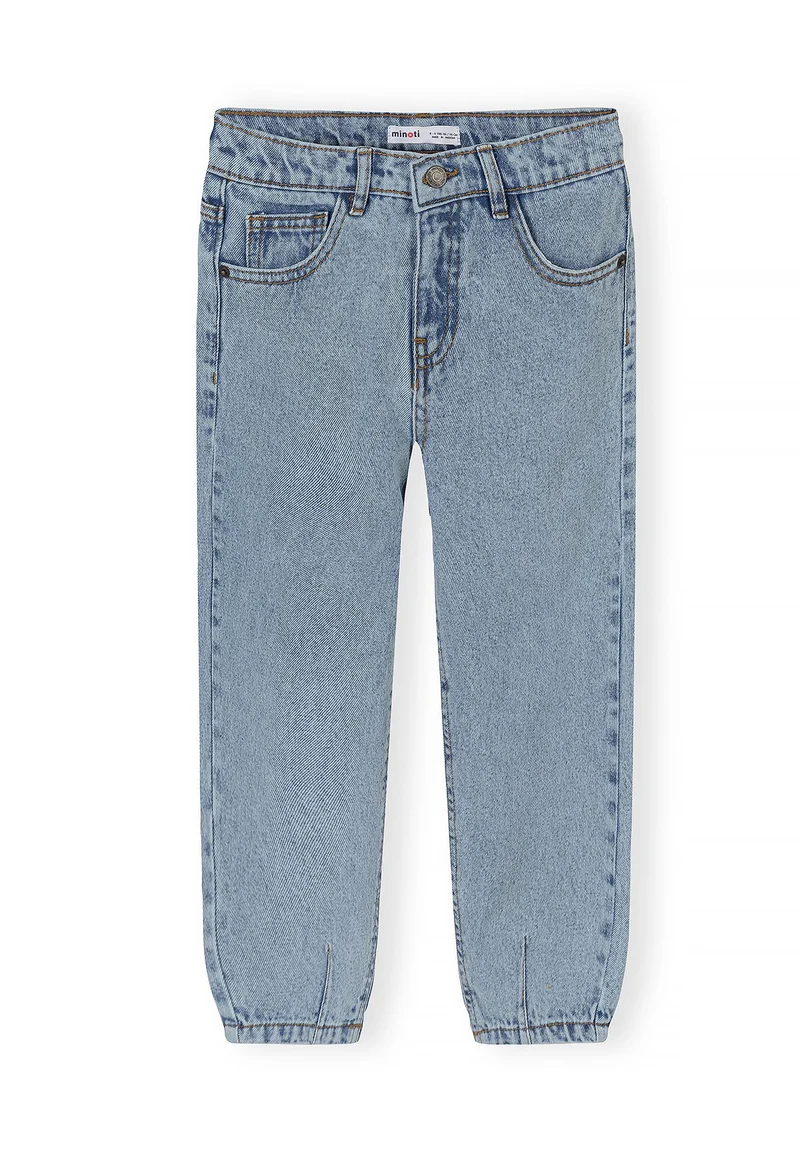 Girls' barrel-leg jeans in light blue