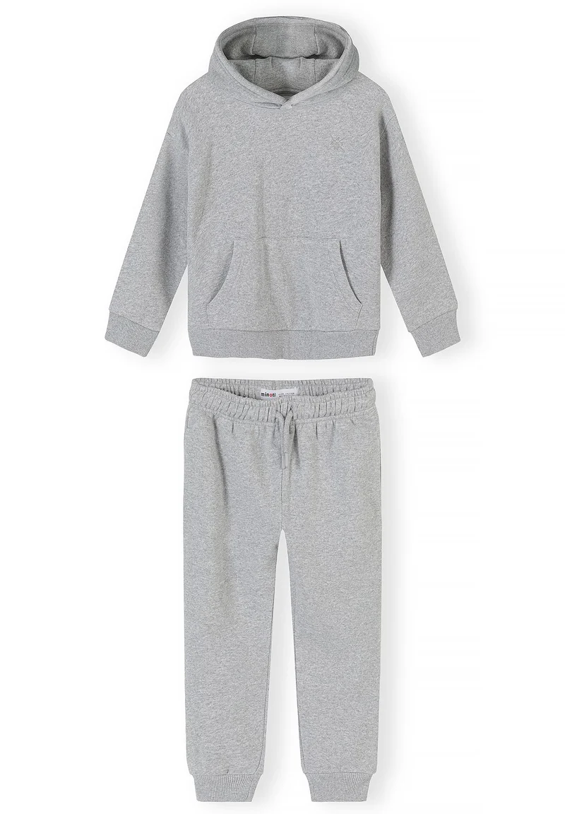 Hoodie and slim-fit joggers set in light grey