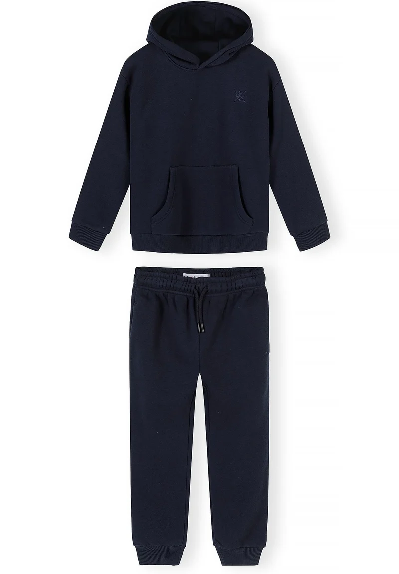 Hoodie and slim-fit joggers set in navy