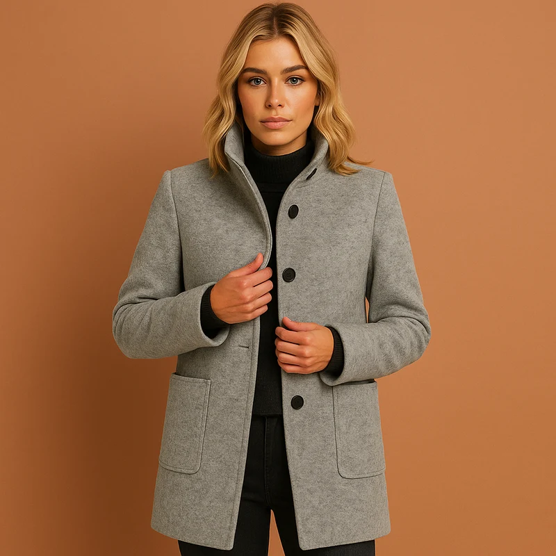 Dames Elegante Lange Manteljas met Knoopsluiting