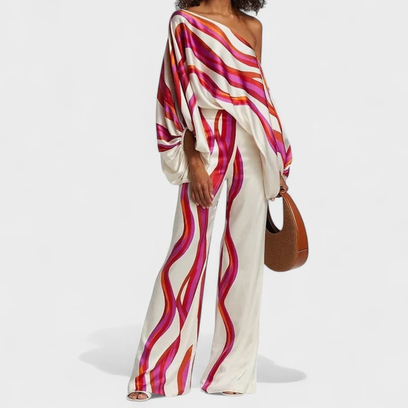 Elegante Midi Jurk met Levendige Print voor Dames