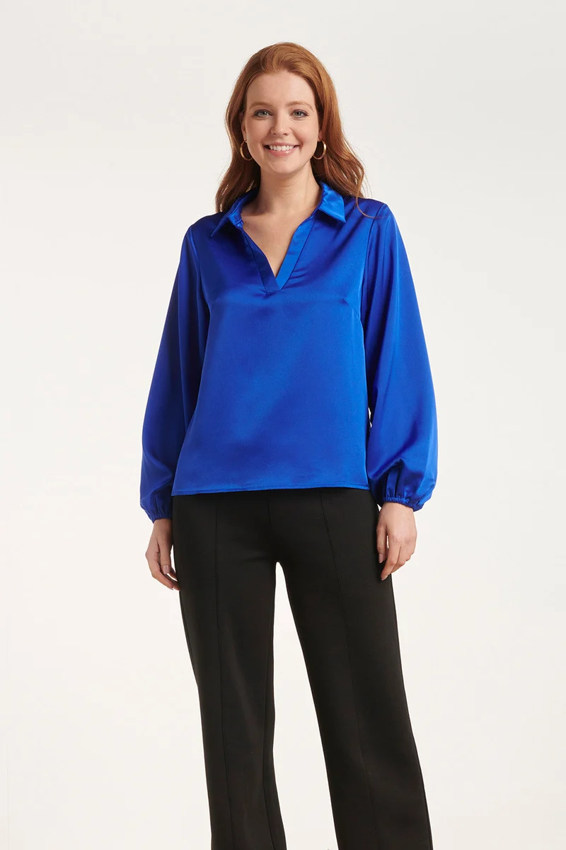 24594 Satijnen Cobalt Top | Cobalt