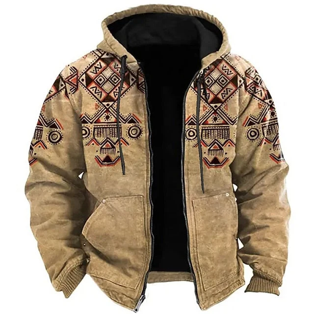 Heren Hoodie met Tribaal Motief – Streetwear & Comfort