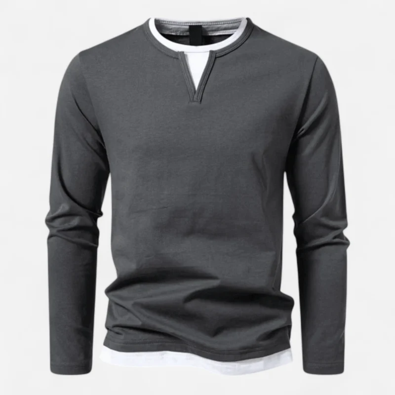 Heren Minimalistische V-Hals Trui van Premium Katoen – Tijdloos & Verfijnd