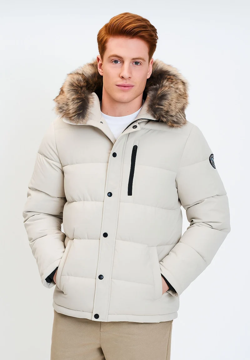 Men's puffer jacket in cream