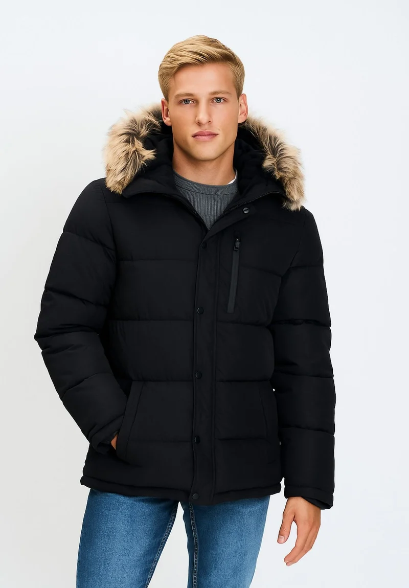 Men's puffer jacket in black