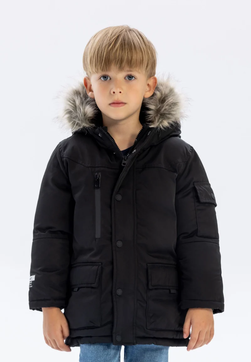 Boys' parka in black
