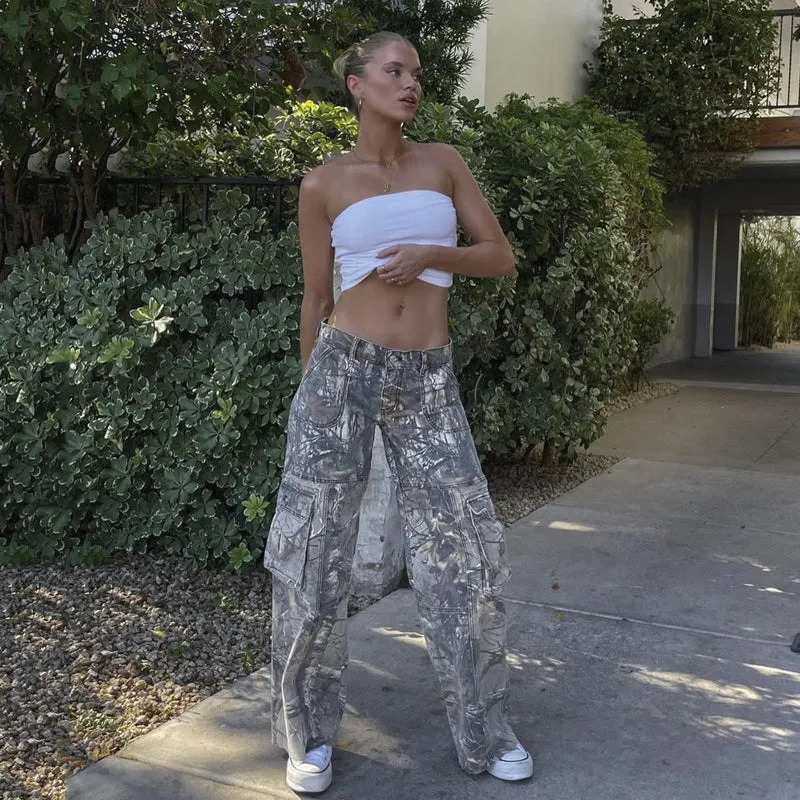 Vesper | Cargo Broek met Camouflageprint