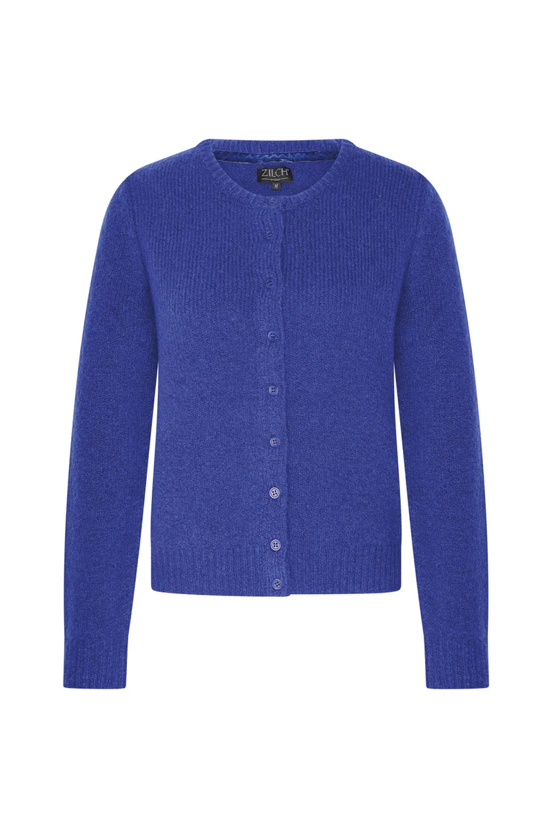 Zilch Cardigan Round Neck Electric Blue