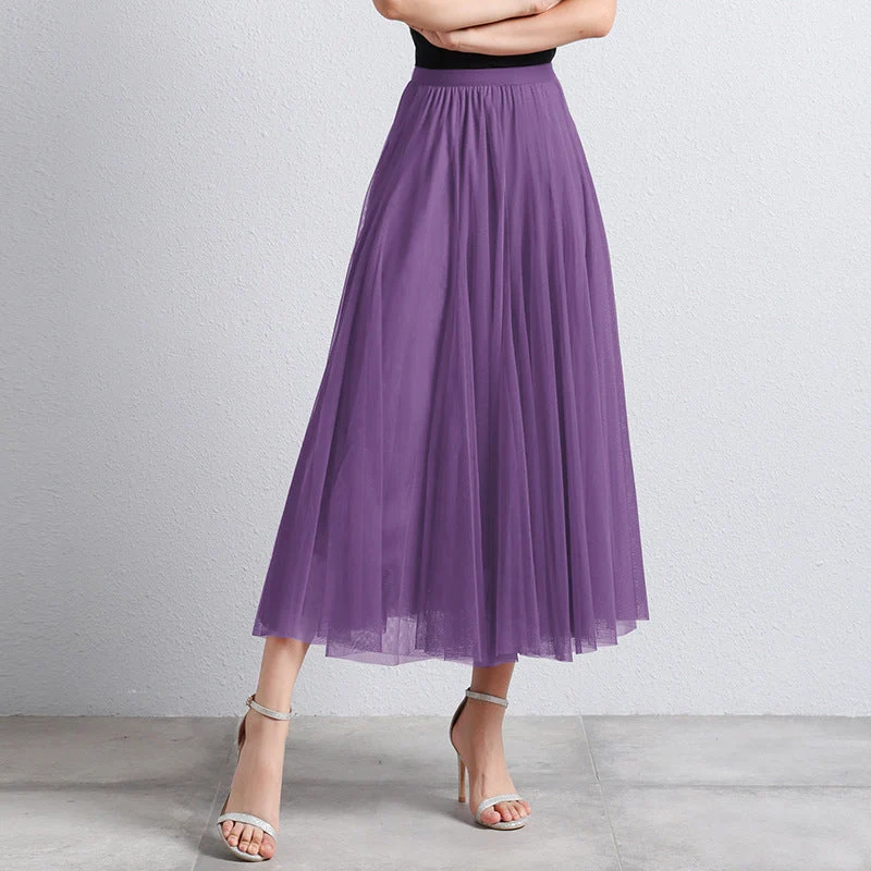 Dames Elegante Maxi Rok met Luchtige Gelaagdheid