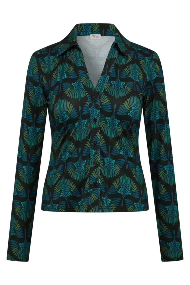 Heart Nottingham blouse green