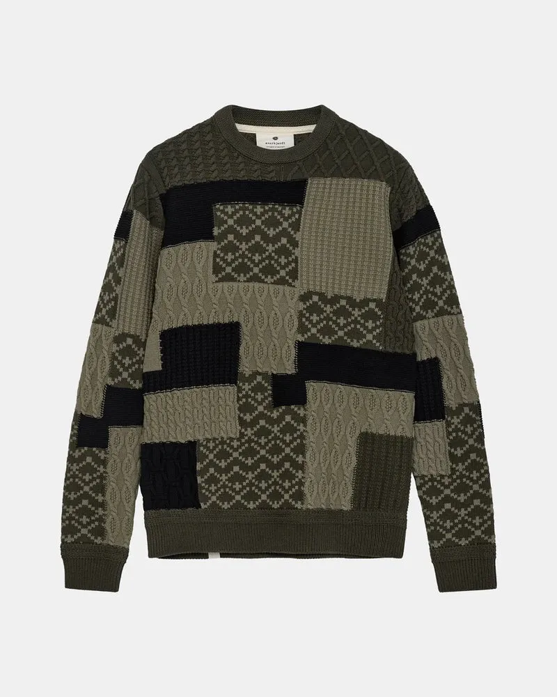 Anerkjendt aksune patchwork knit forest night