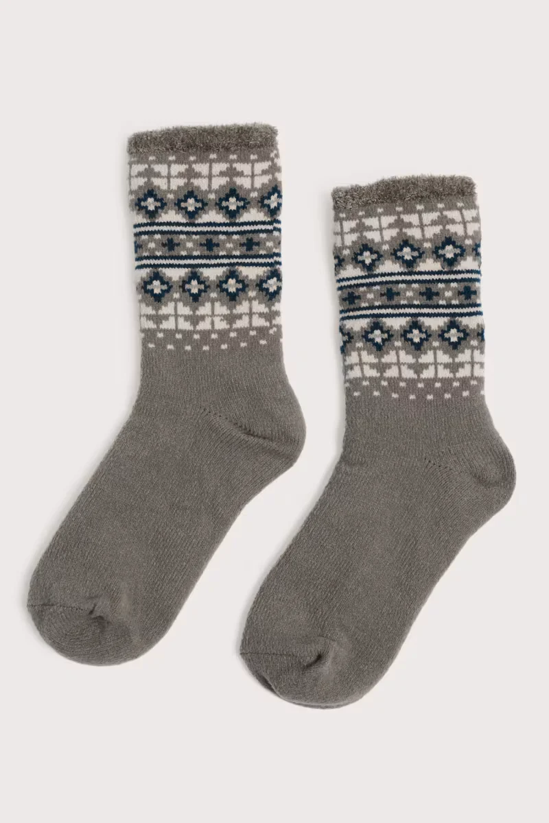 Seasalt Cornwall men's cabin socks Carrek Nickel
