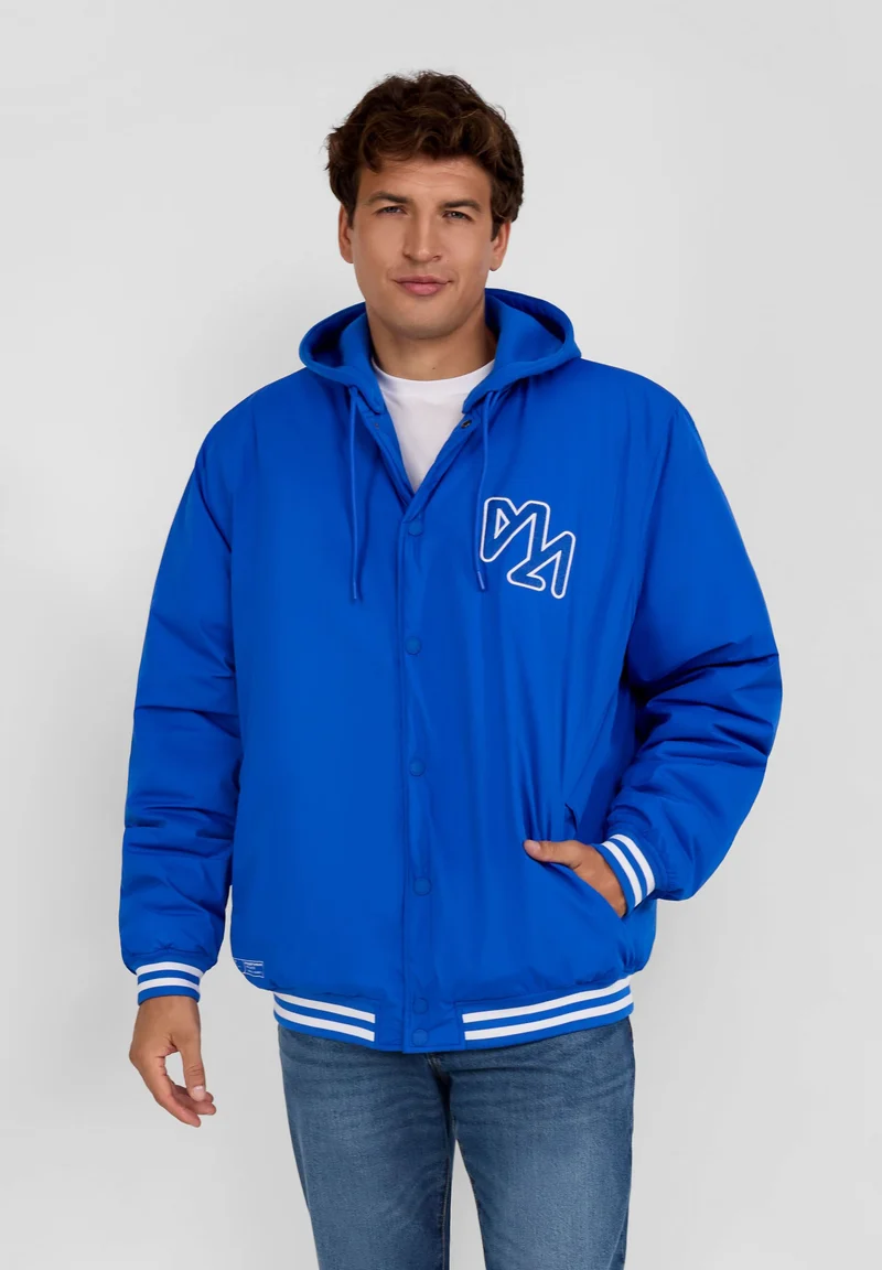 Men's varsity jacket in blue