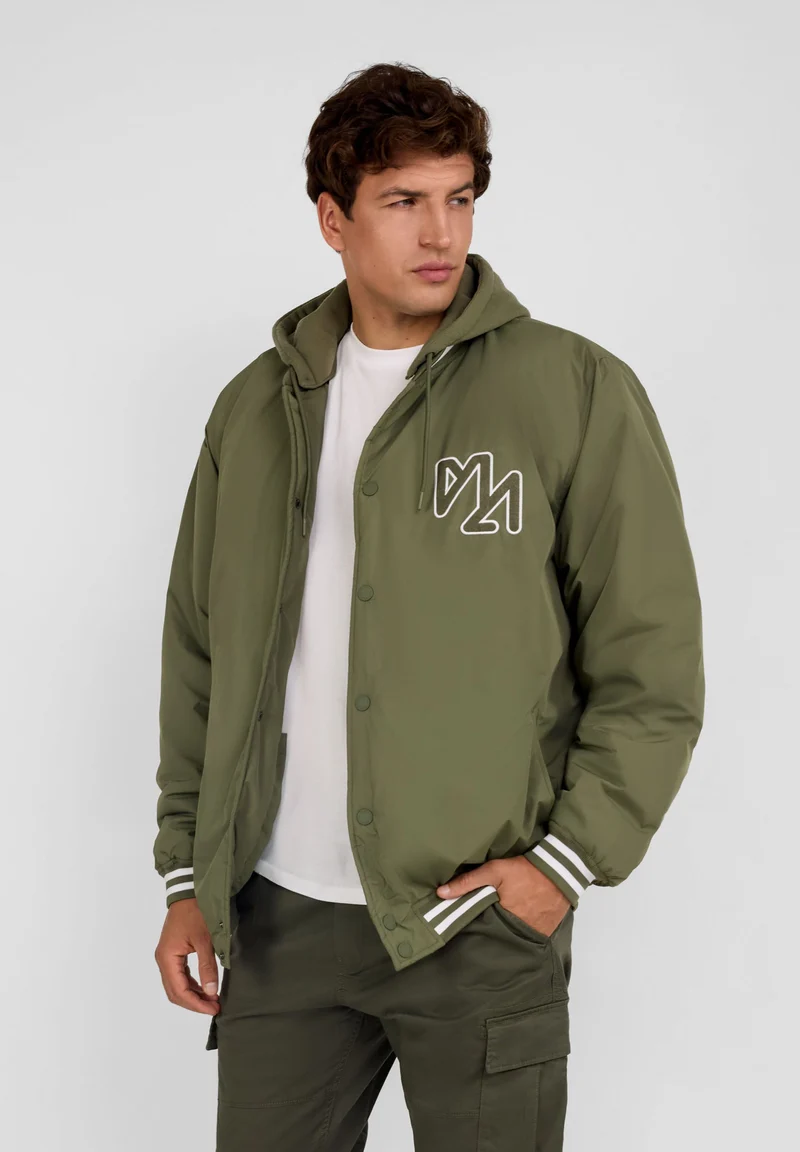 Men's varsity jacket in khaki