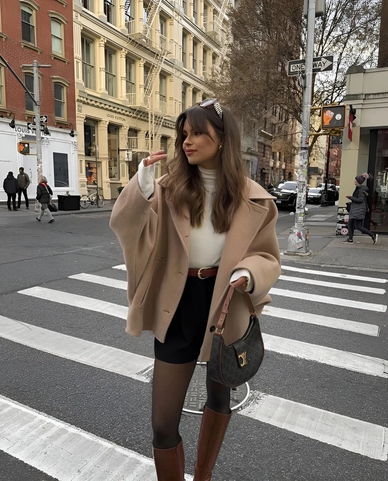 Oversized Wolmix Jas voor Dames - Trendy & Comfortabel
