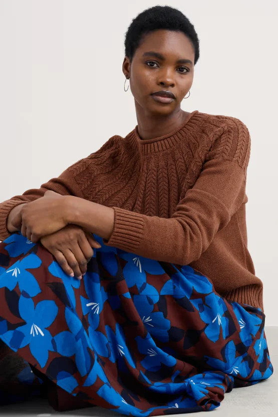 Seasalt Cornwall Stone Chat Jumper dark flax