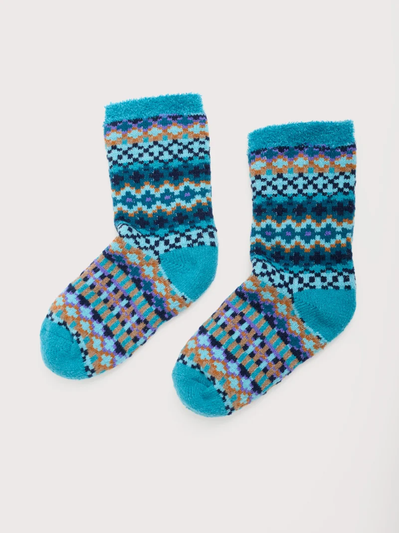 Seasalt Cornwall cabin socks Weaving Needle Teal