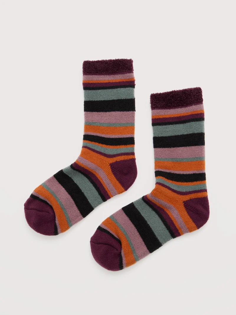 Seasalt Cornwall cabin socks Concertina Rust Multi