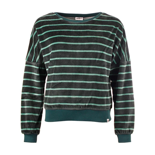 Chills and Fever sweater lima velvet stripes ponderosa/fir