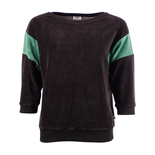 Chills and Fever shirt sweater ona velvet jet black