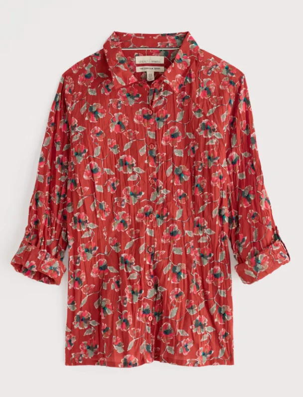 Seasalt Cornwall Larissa shirt Artist Camellia Red Sail