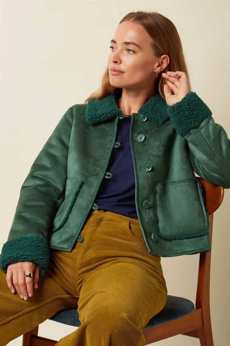 King Louie Dina Jacket Lammy Pine Green
