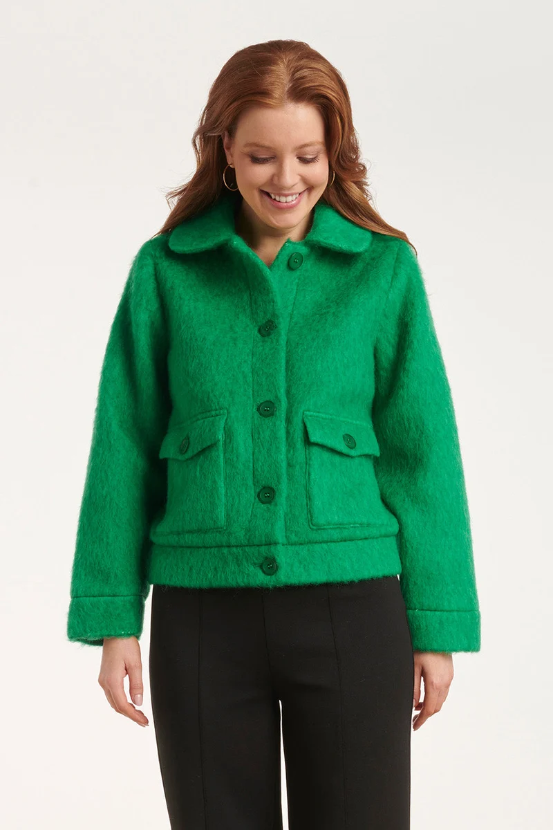 24548 Korte Jas Met Grote Zakken | Green
