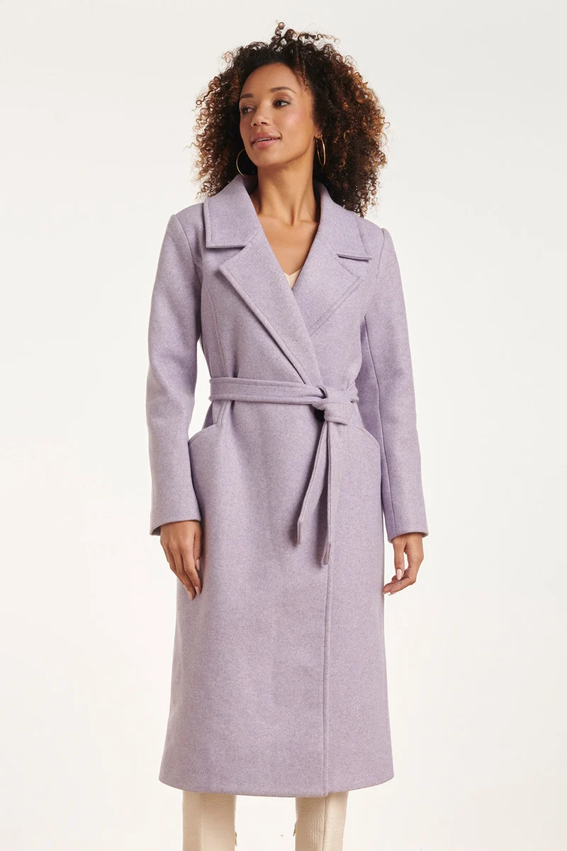 24552 Lange Lila Jas Met Grote Revers | Lilac