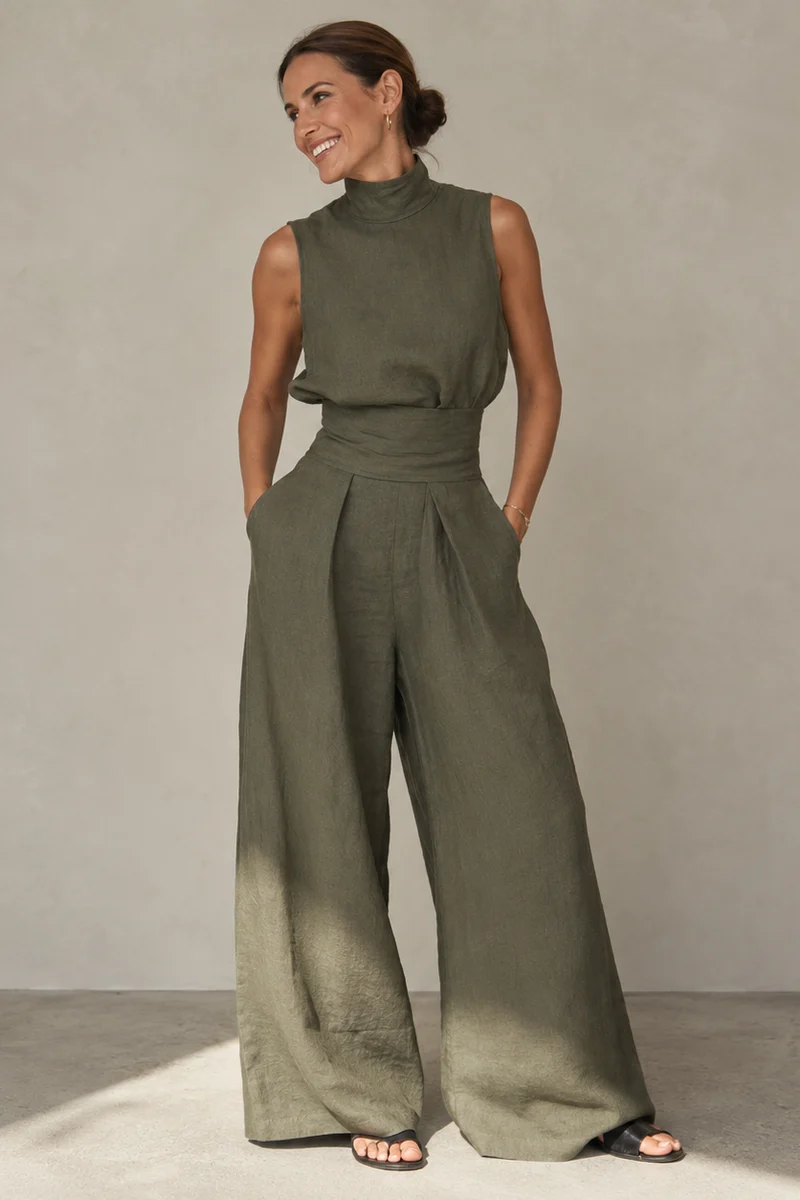 Xalviere | Emma Jumpsuit Dames — Wijde Pijp Bamboestof