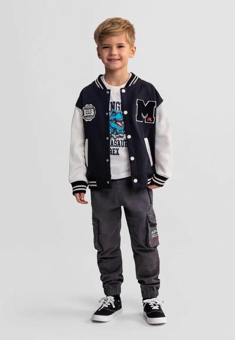 Boys' varsity jacket in black