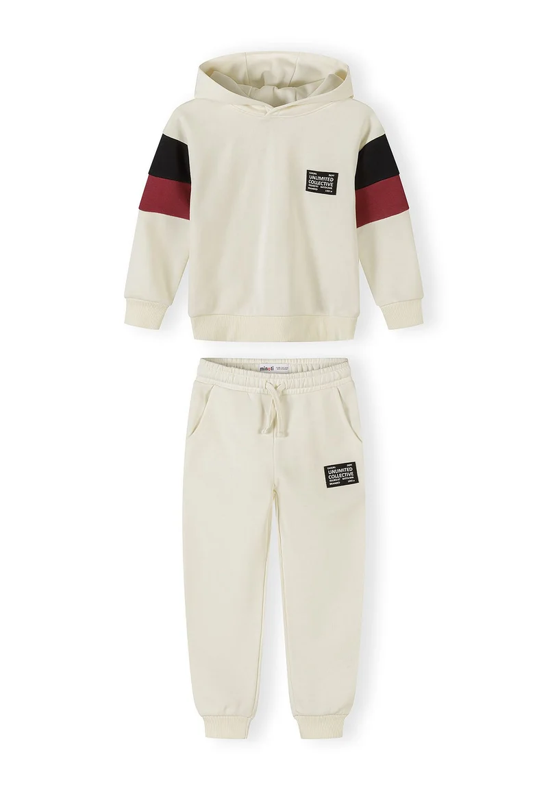 Boys' hoodie and joggers set in cream