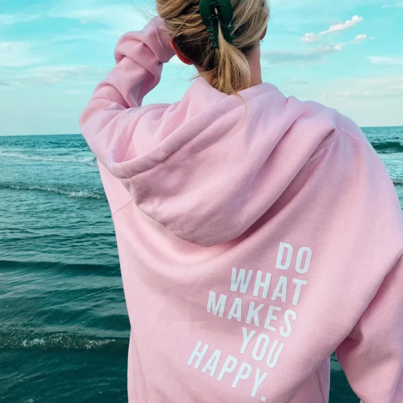 Dames Hoodie met Letterprint en Comfortabele Pasvorm