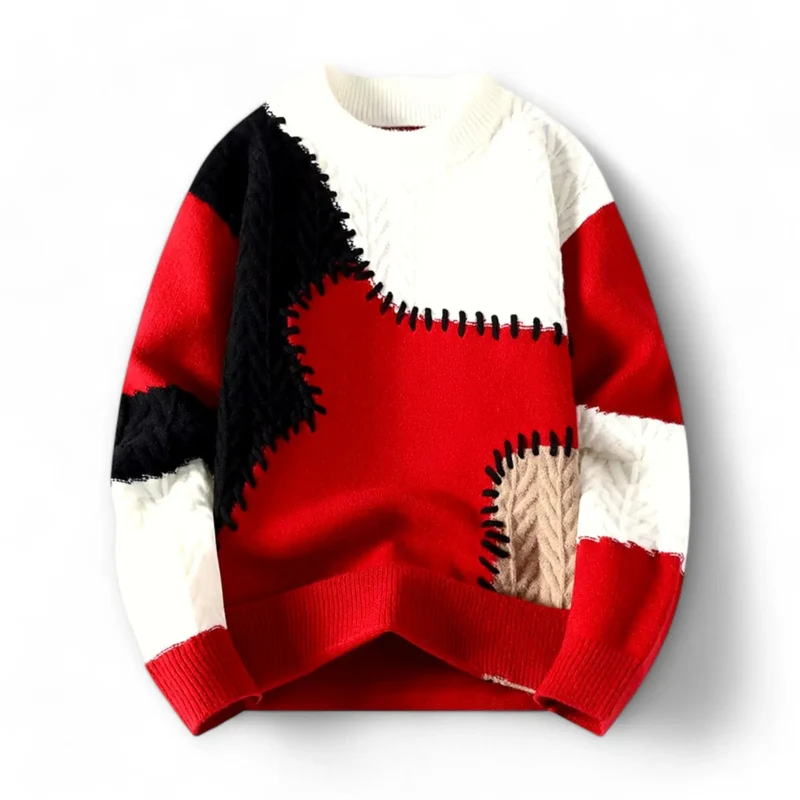 Urban Comfort Sweater met Patchwork Design