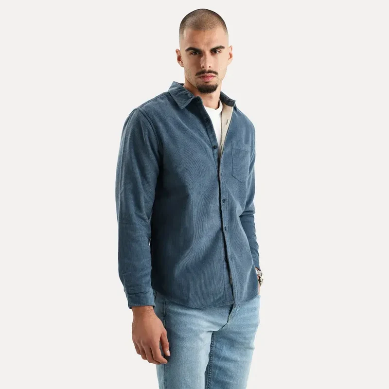 Corduroy Overhemd met Warme Voering
