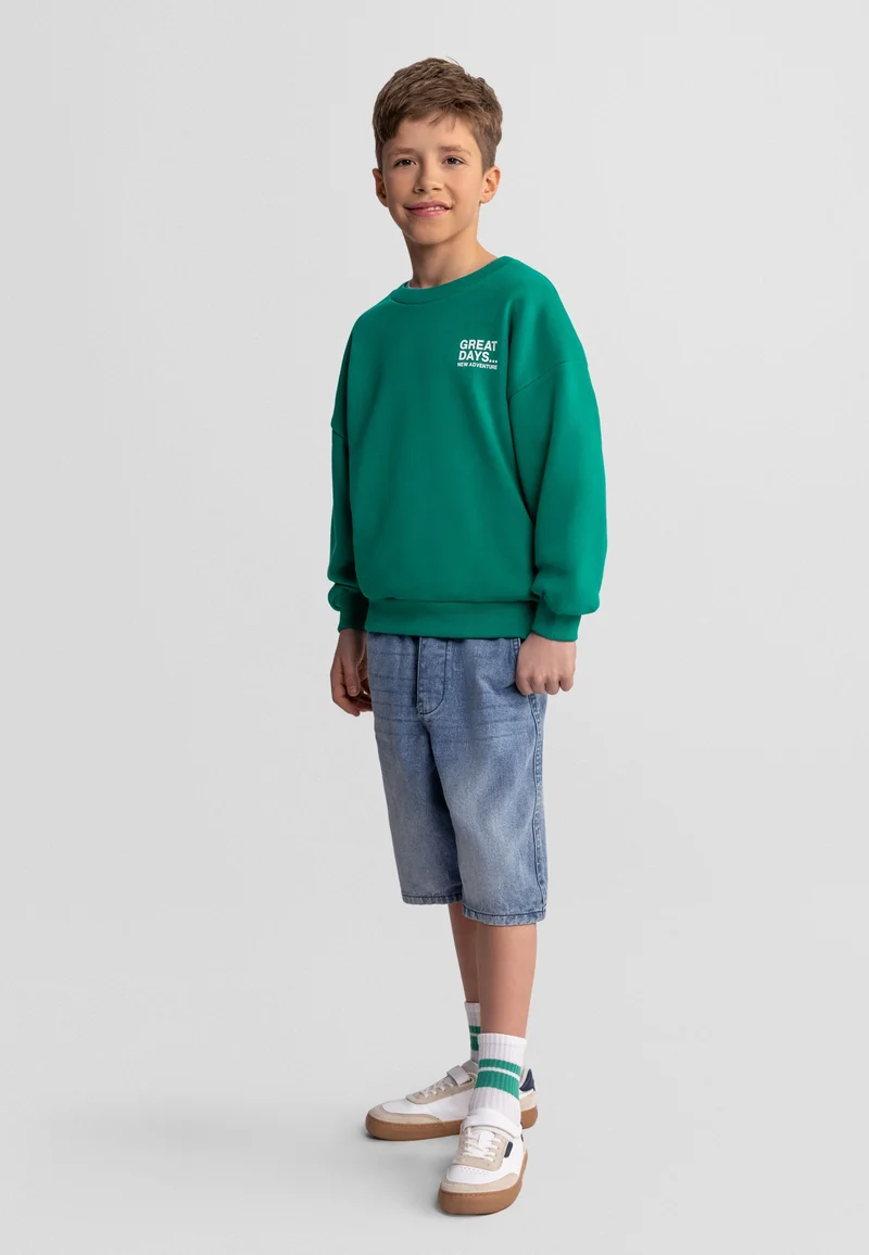 Kids' sweatshirts 2-pack in green and white