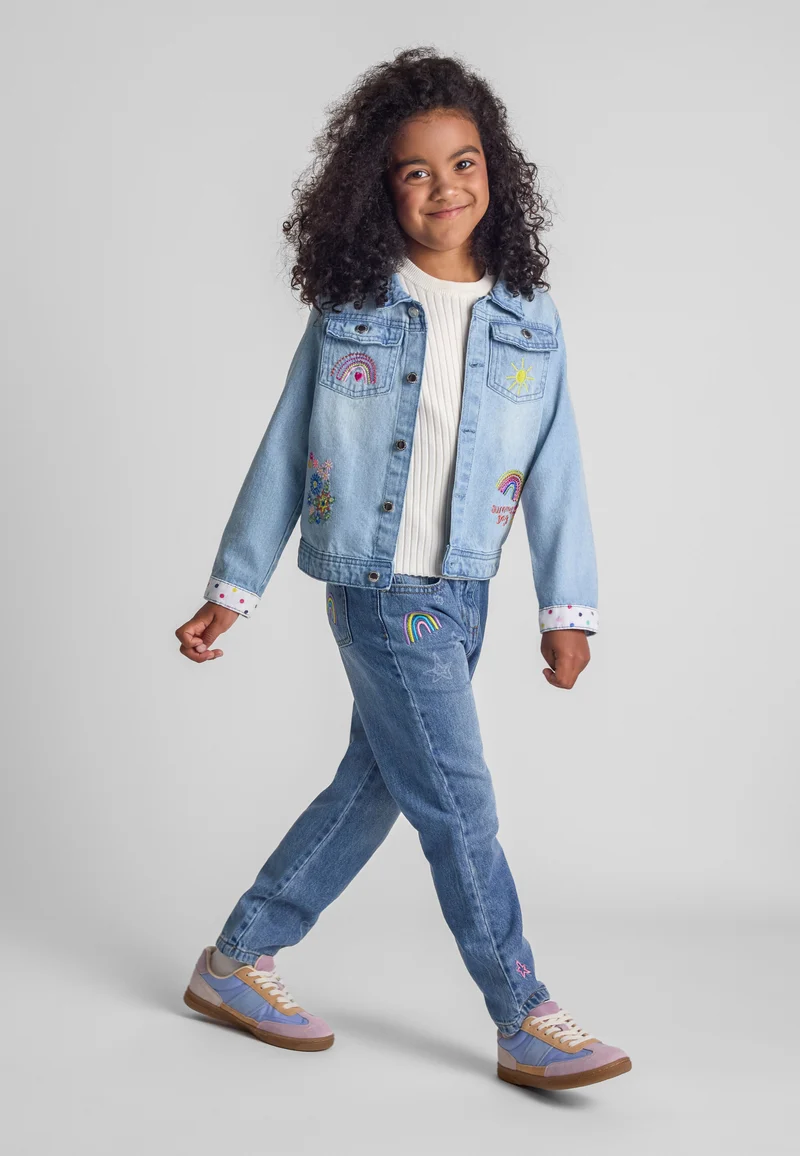 Girls' denim jacket in light blue