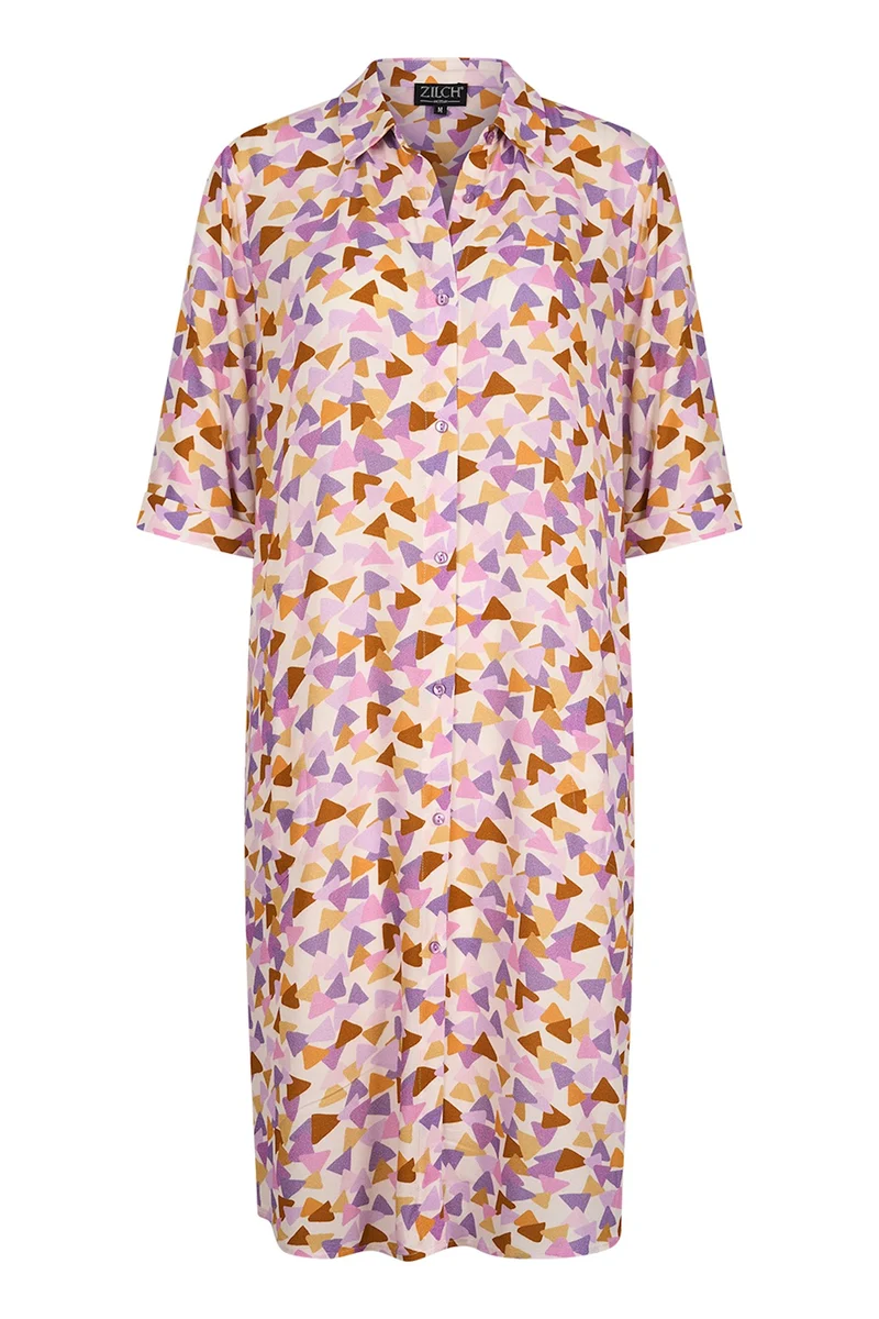 Zilch shirt dress kaleidoscope lavender