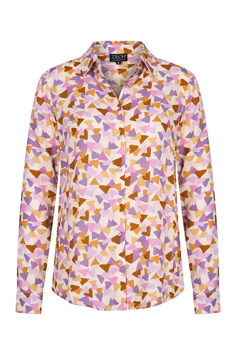 Zilch blouse long sleeve kaleidscope lavender