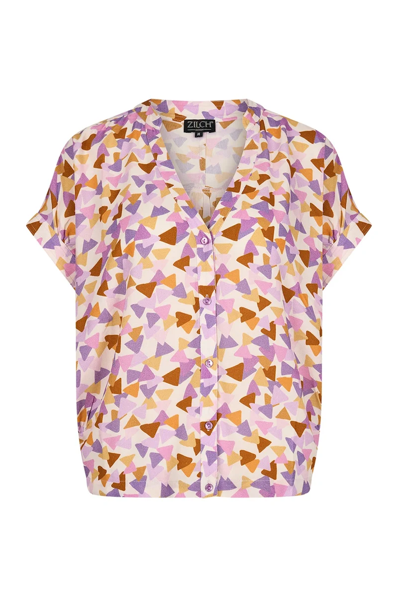 Zilch blouse wide kaleidoscope lavender