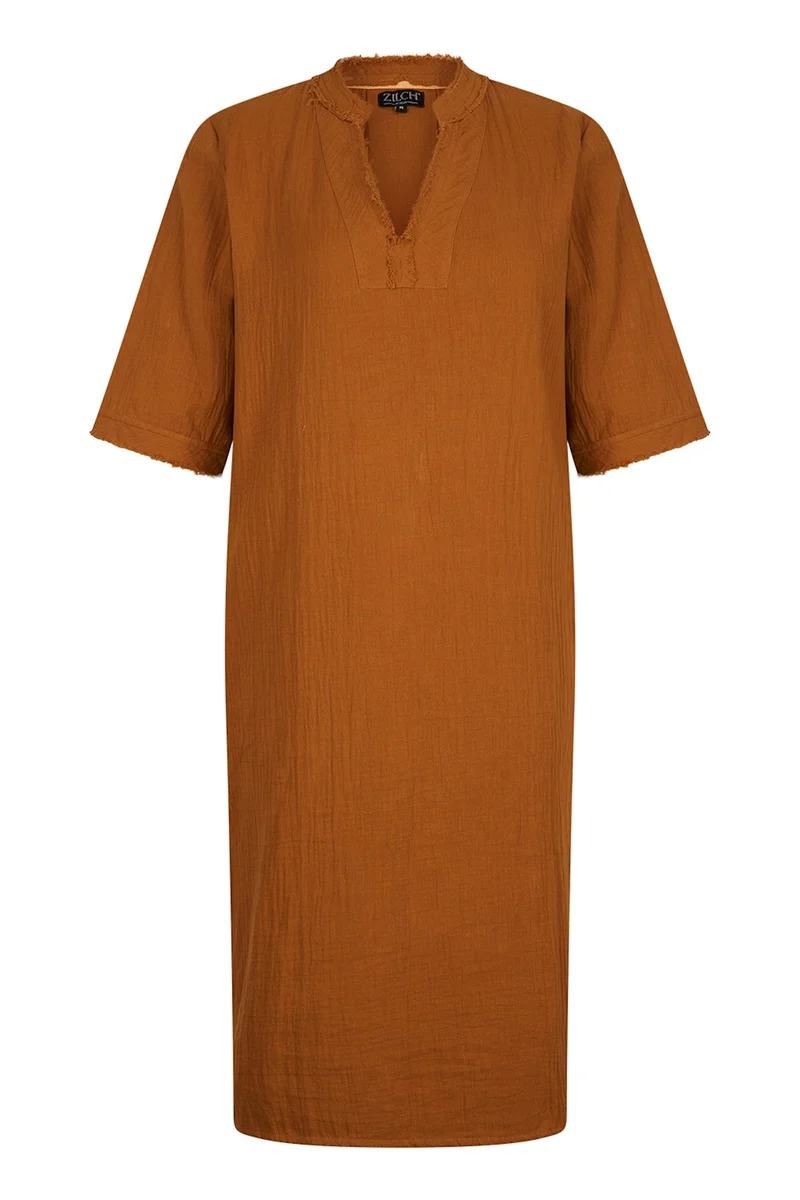 Zilch dress V neck rust