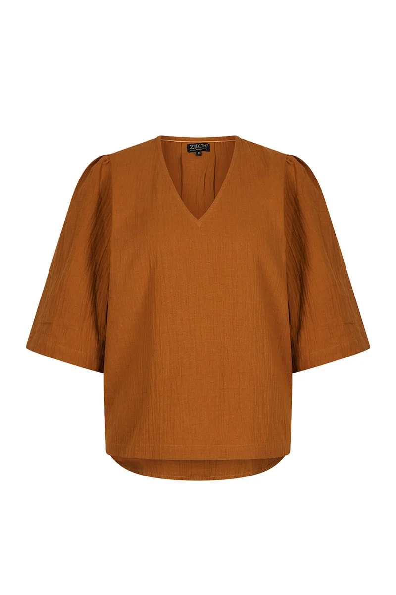 Zilch top V neck rust