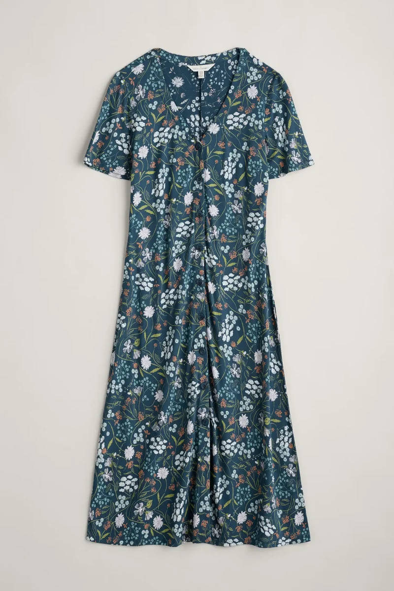 Seasalt Cornwall Lilian dress regular sketched field light squid