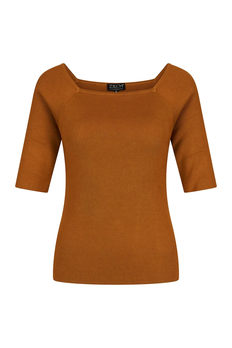 Zilch top square neck rust