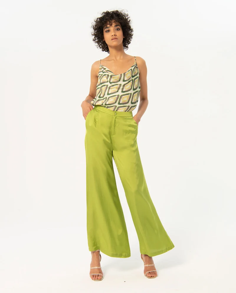 Surkana wide long trousers green