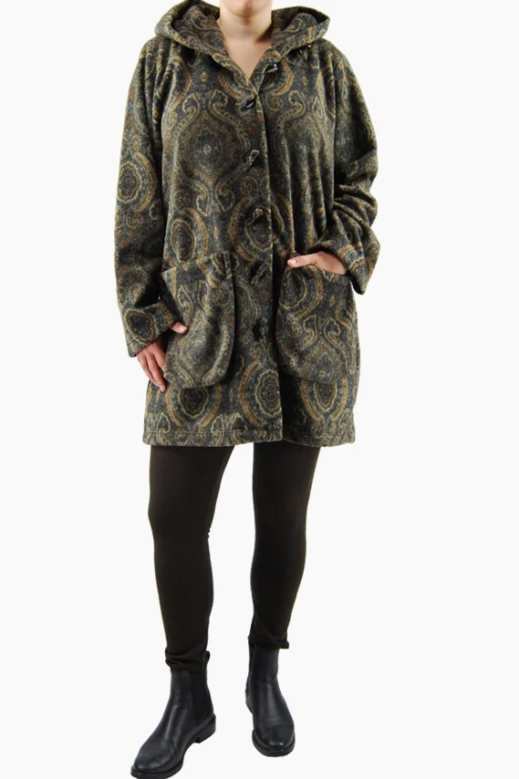 Boris - 3/4 Vest met capuchon en loshangende zakken - nr. 1100.1 - Print tussenjas