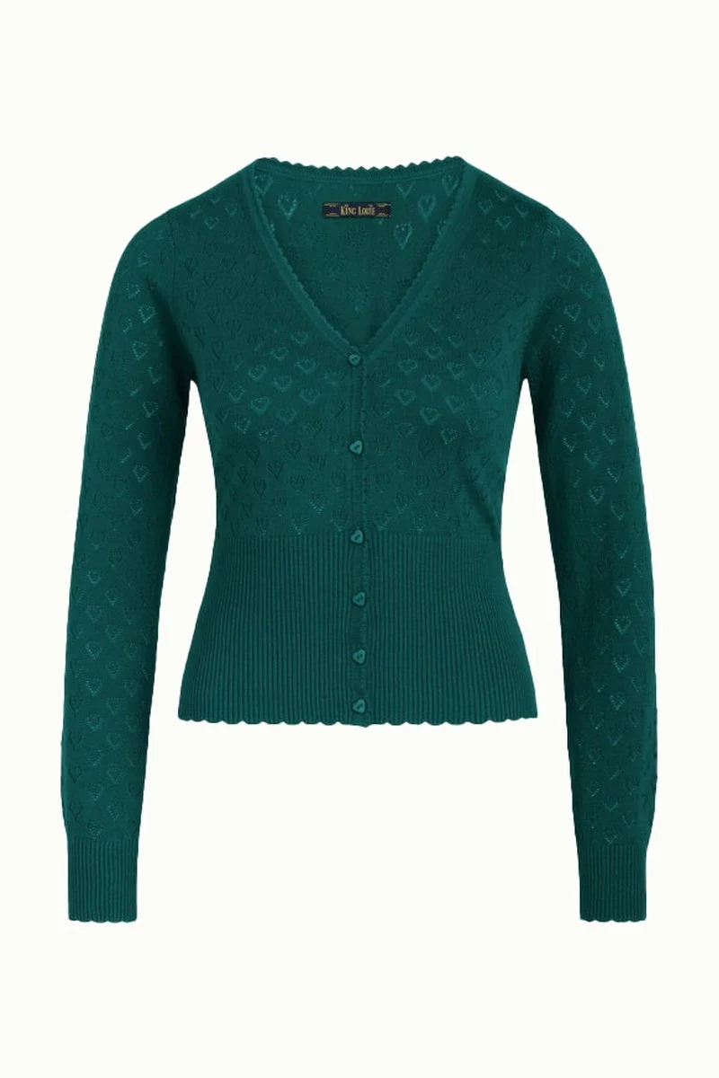 King Louie cardi V heart ajour BCI dragonfly green